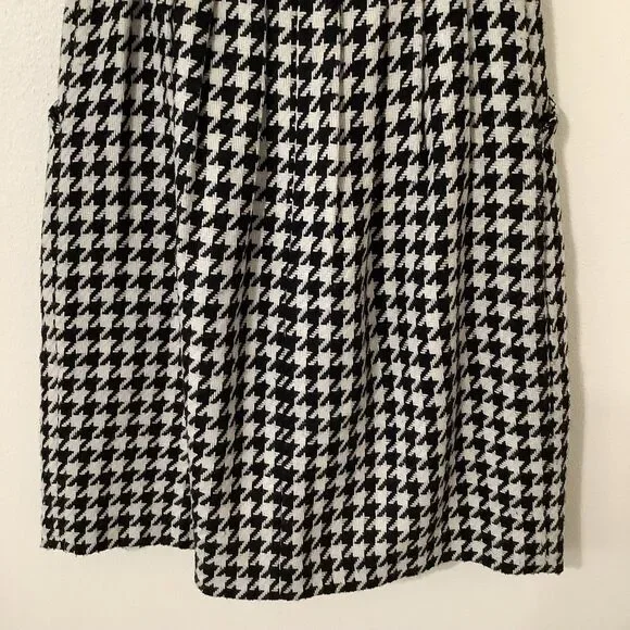Houndstooth Academic Light Academia Preppy Retro Old Money Pleated Skirt Sz 0 - Picture 9 of 10